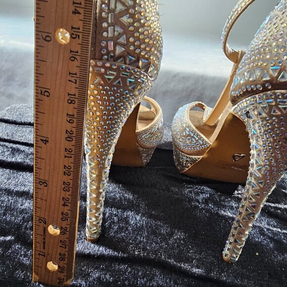 Thalia Sodi High Heels Embellished Stones Ankle T-Straps-SZ 9.5M - Picture 9 of 9